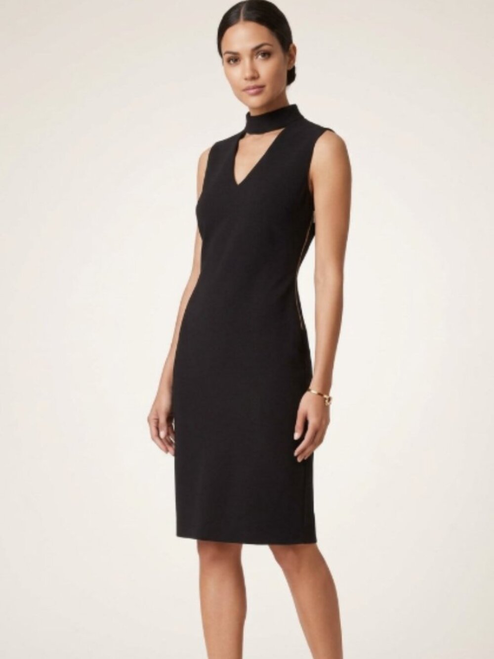 Calvin Klein Black Sleeveless V-Neck Sheath Dress - Size XS